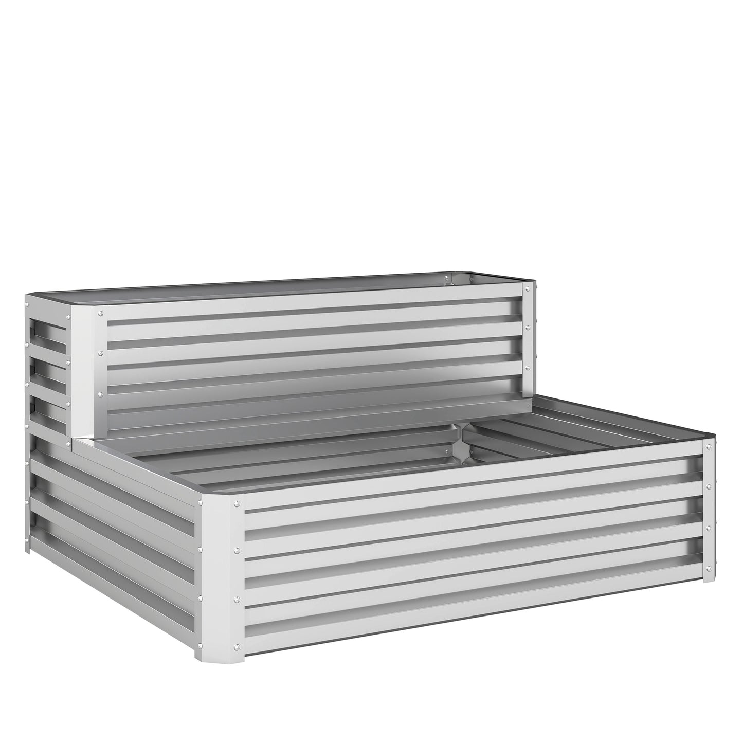 Outsunny Huerto Urbano De 2 Niveles Diseño De Escalera 120x101x58 Cm Plateado_0