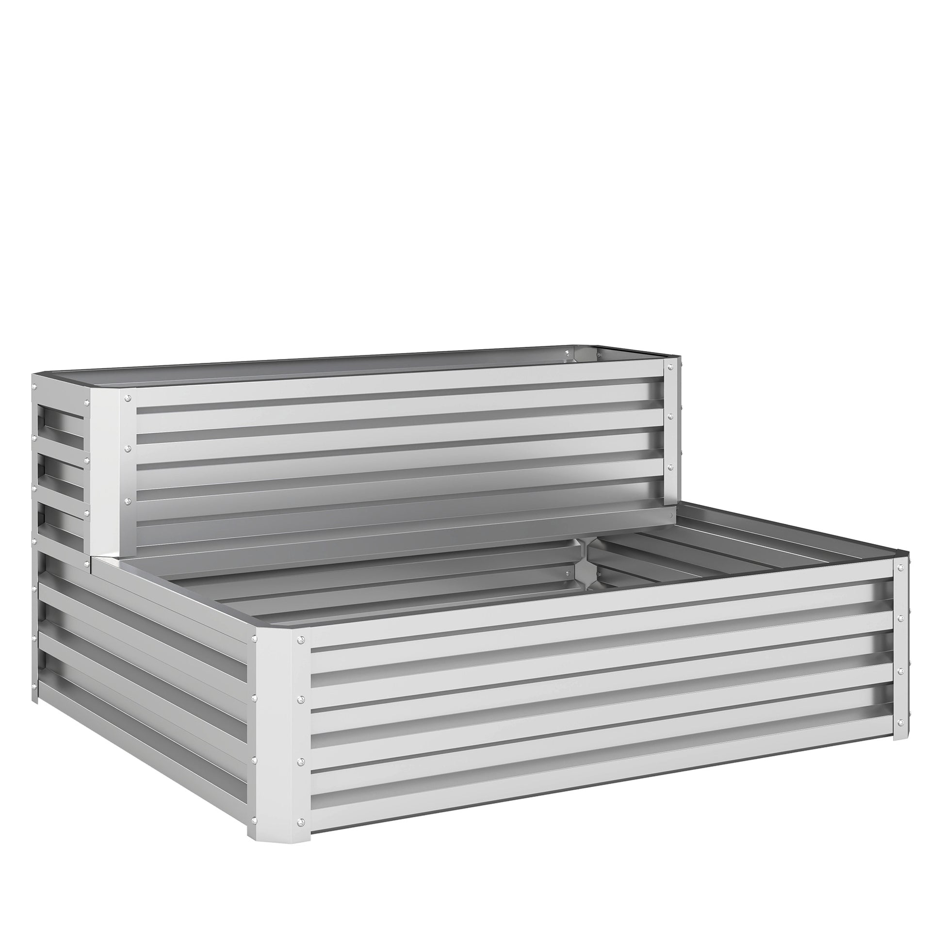 Outsunny Huerto Urbano De 2 Niveles Diseño De Escalera 120x101x58 Cm Plateado_0