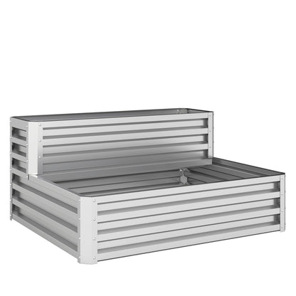 Outsunny Huerto Urbano De 2 Niveles Diseño De Escalera 120x101x58 Cm Plateado_0