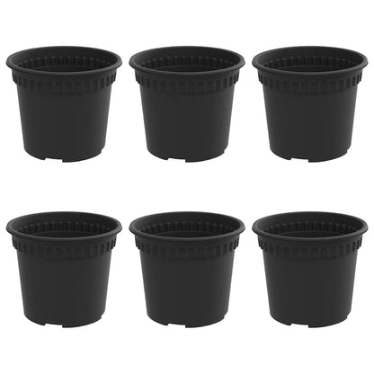 Maceta Redonda Para Flores 6 Uds. Negro Ø 12,5 X 10 Cm Plástico_0