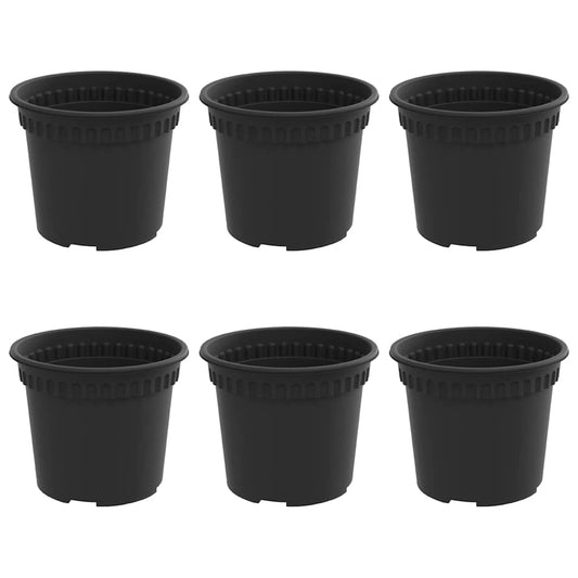 Maceta Redonda Para Flores 6 Uds. Negro Ø 12,5 X 10 Cm Plástico_0