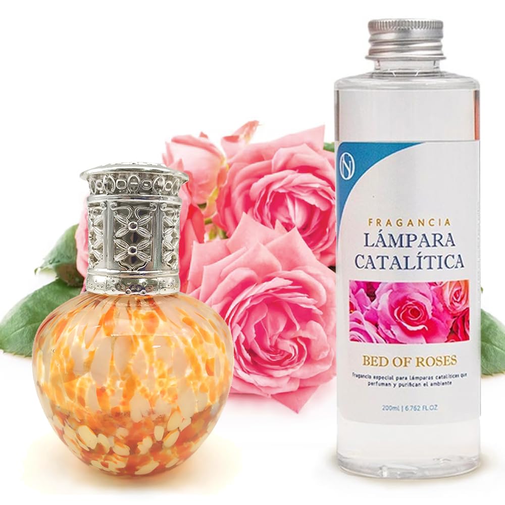 Lámpara Catalítica Drops Orange + Aroma Bed Of Roses 500ml - Elimina Malos Olores, Perfuma Y Mejora La Calidad Del Aire_0