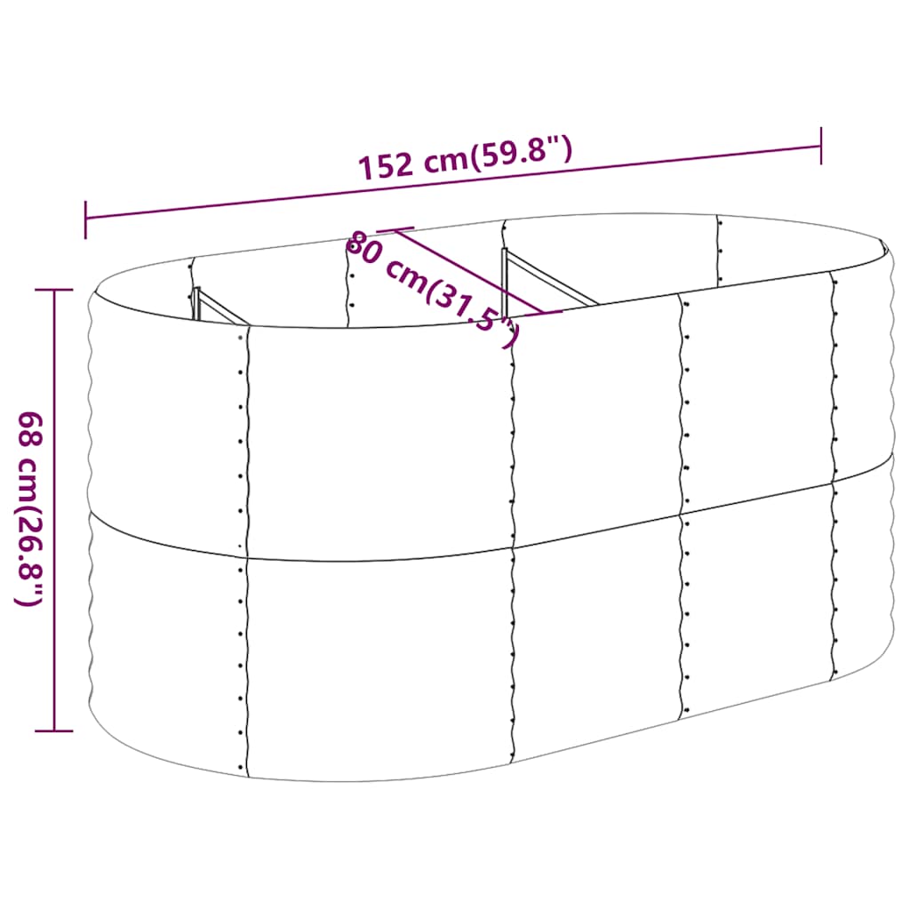 Jardinera Arriate Acero Galvanizado Antracita 152x80x68 Cm_5
