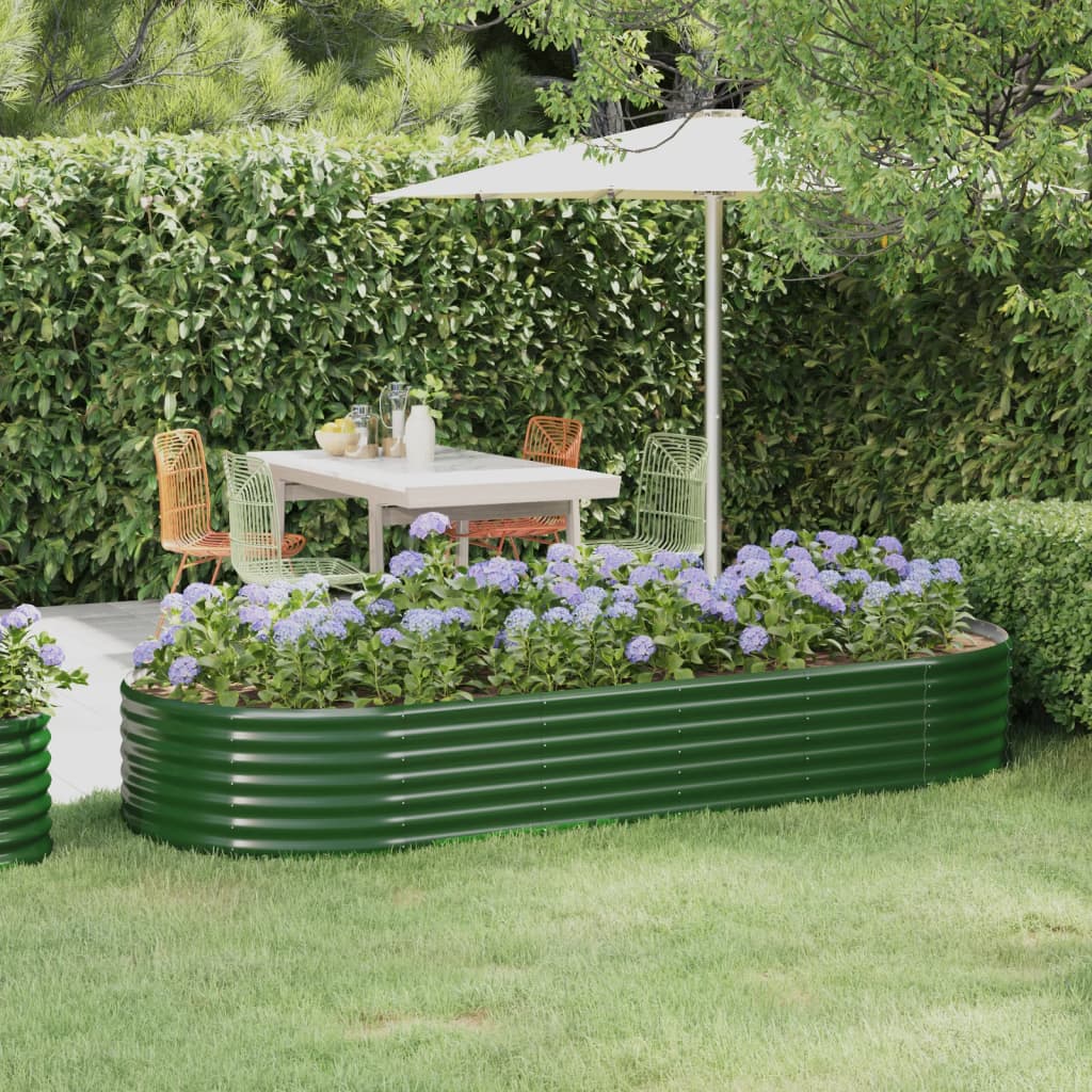Jardinera Arriate Acero Galvanizado Verde 249x100x36 Cm_1