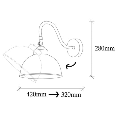 Aplique De Pared, Hierro , Negro, 21x32x28, Casquillo E 27 Max 40 W_1