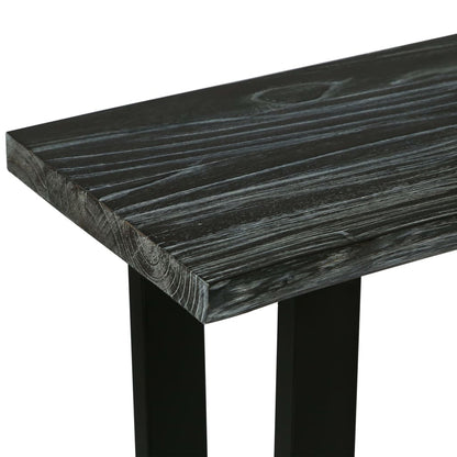 Mesa Consola De Madera Maciza De Mindi 110x35x75 Cm Gris_2