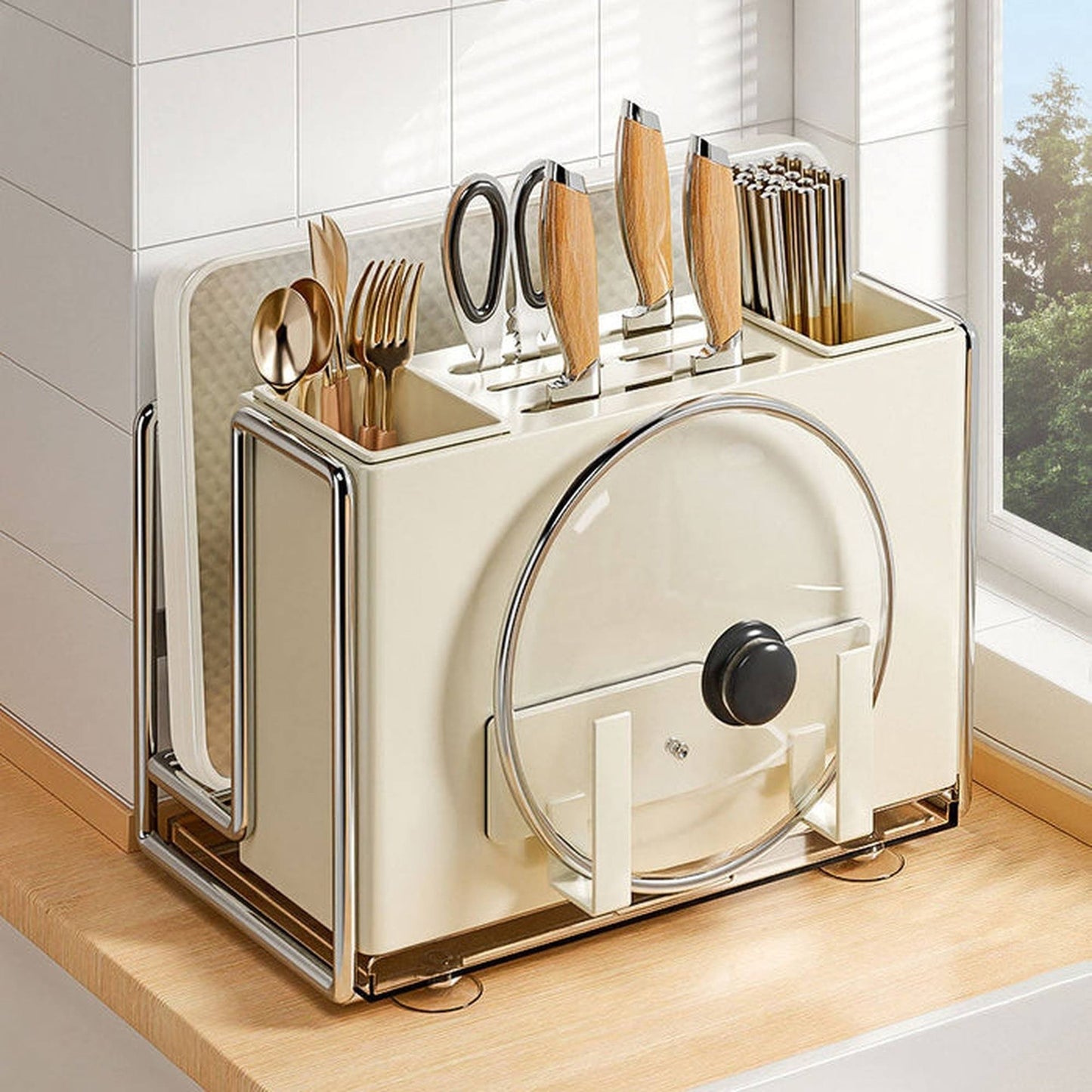 Joybos - Soporte Para Utensilios De Cocina Y Tabla De Corte