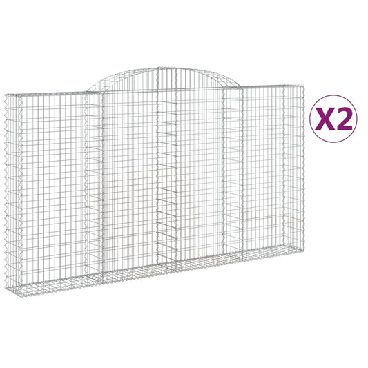 Cestas De Gaviones 2 Uds Forma De Arco Hierro 300x30x160/180 Cm_0