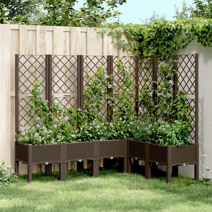Jardinera Con Enrejado Pp Marrón 160x120x142 Cm_1