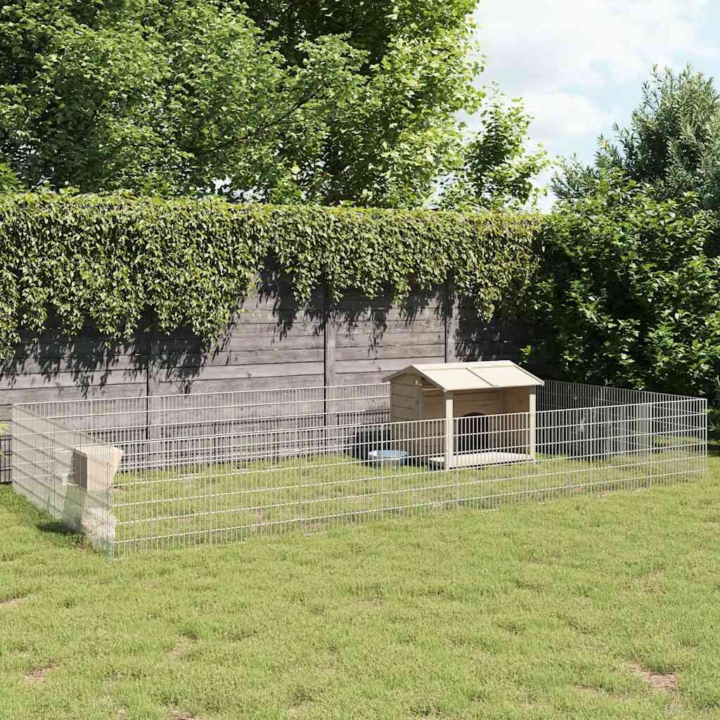 Vidaxl Recinto Corral Animales 24 Paneles Hierro Galvanizado 54x60 Cm_1
