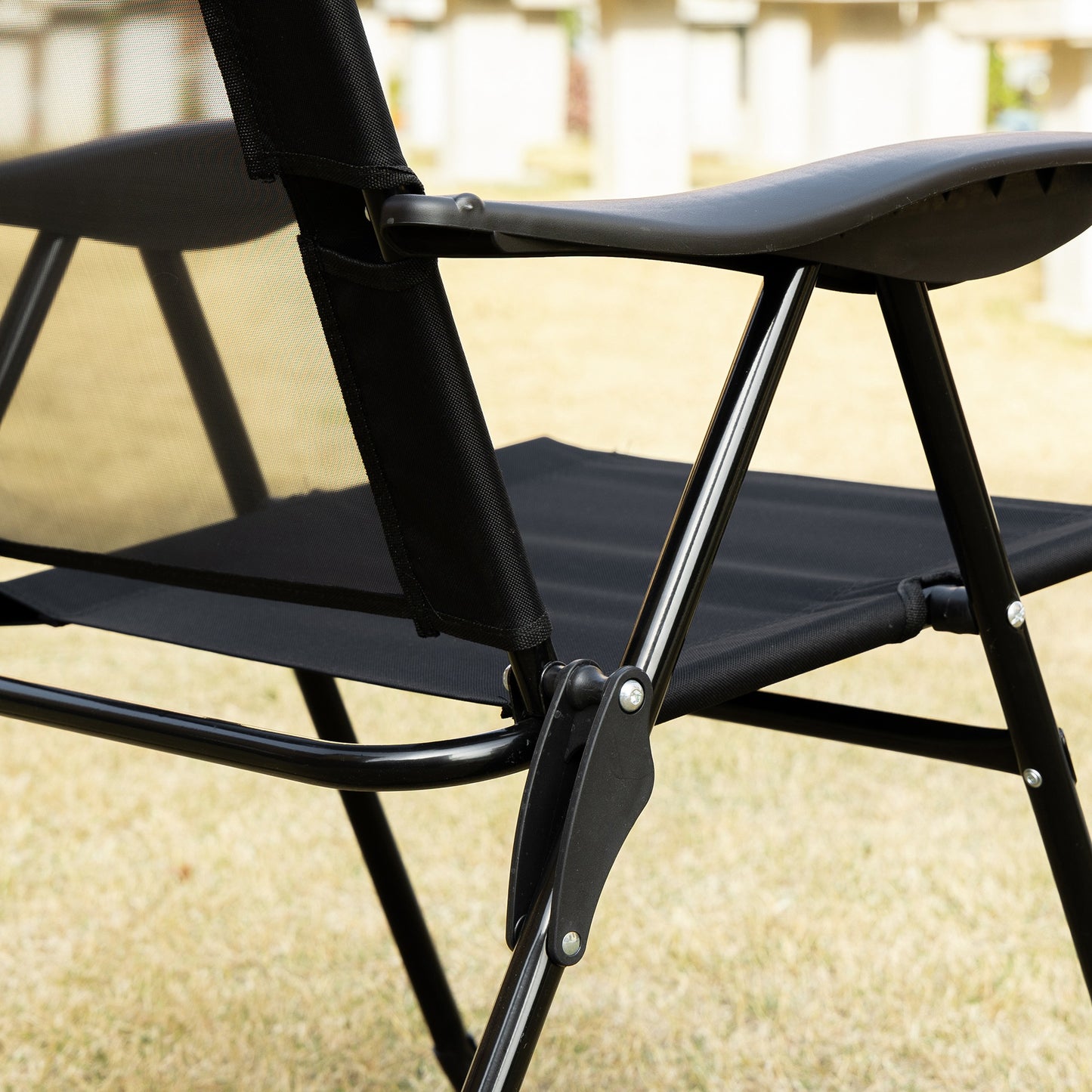 Outsunny Conjunto De 2 Sillas De Camping Plegables 62x70x109 Cm Negro_4