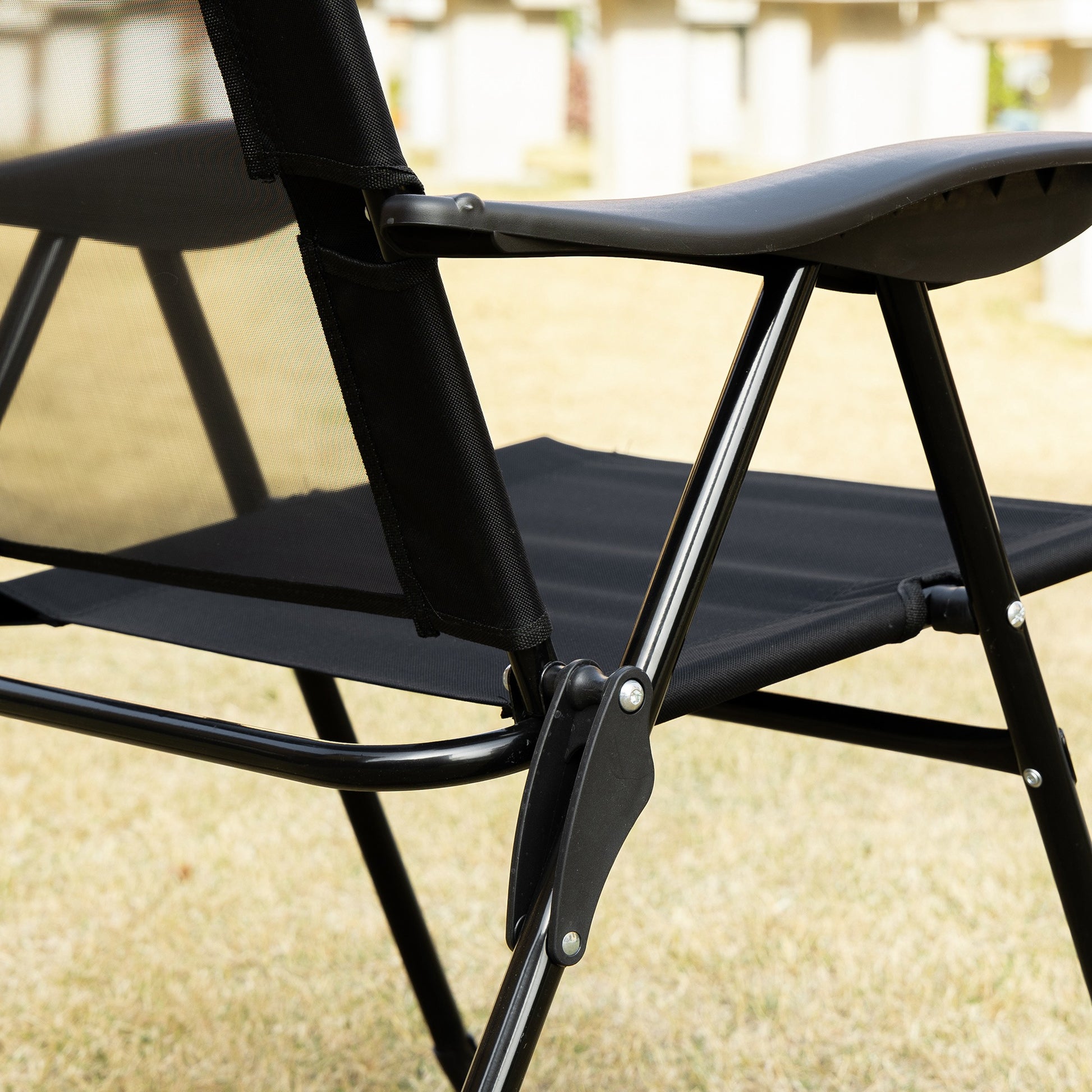 Outsunny Conjunto De 2 Sillas De Camping Plegables 62x70x109 Cm Negro_4