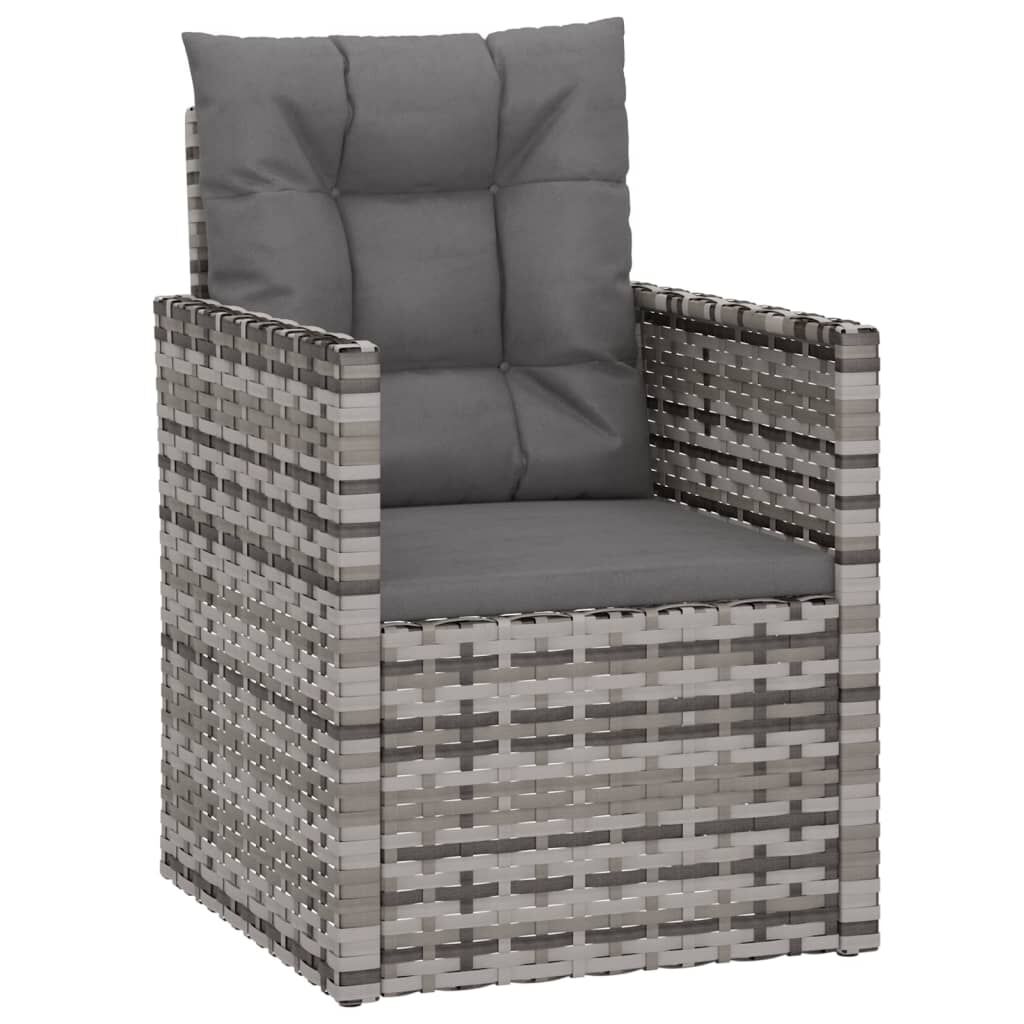 Vidaxl Sillón De Jardín Con Cojín Ratán Sintético Gris_0