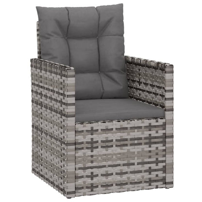 Vidaxl Sillón De Jardín Con Cojín Ratán Sintético Gris_0