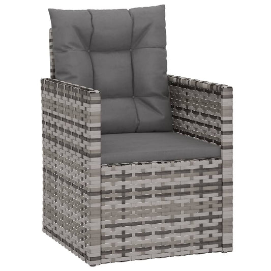 Vidaxl Sillón De Jardín Con Cojín Ratán Sintético Gris_0