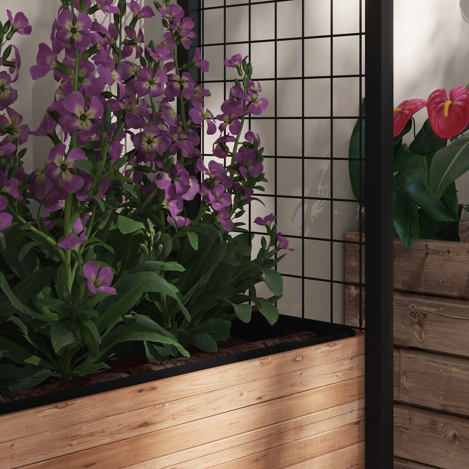 Outsunny Mesa De Cultivo Con Ruedas Huerto Urbano Elevado Enrejado 110x49x190 Cm_3