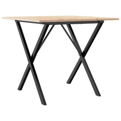 Mesa De Comedor Marco X Madera Maciza Pino Y Acero 80x80x75 Cm_4
