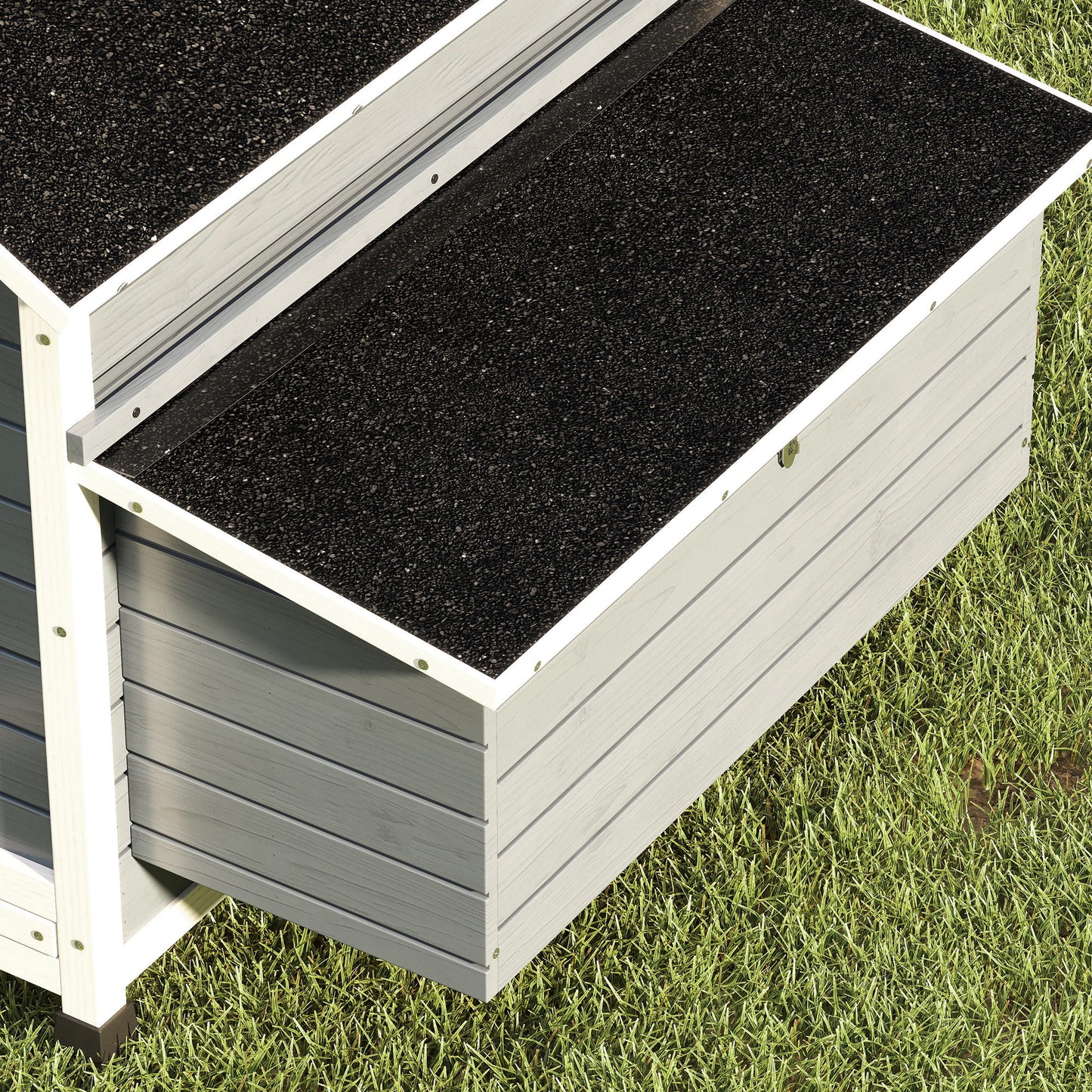 Pawhut Gallinero De Madera Para Exterior Con 2 Nidos 150x100x96,5 Cm Gris_3