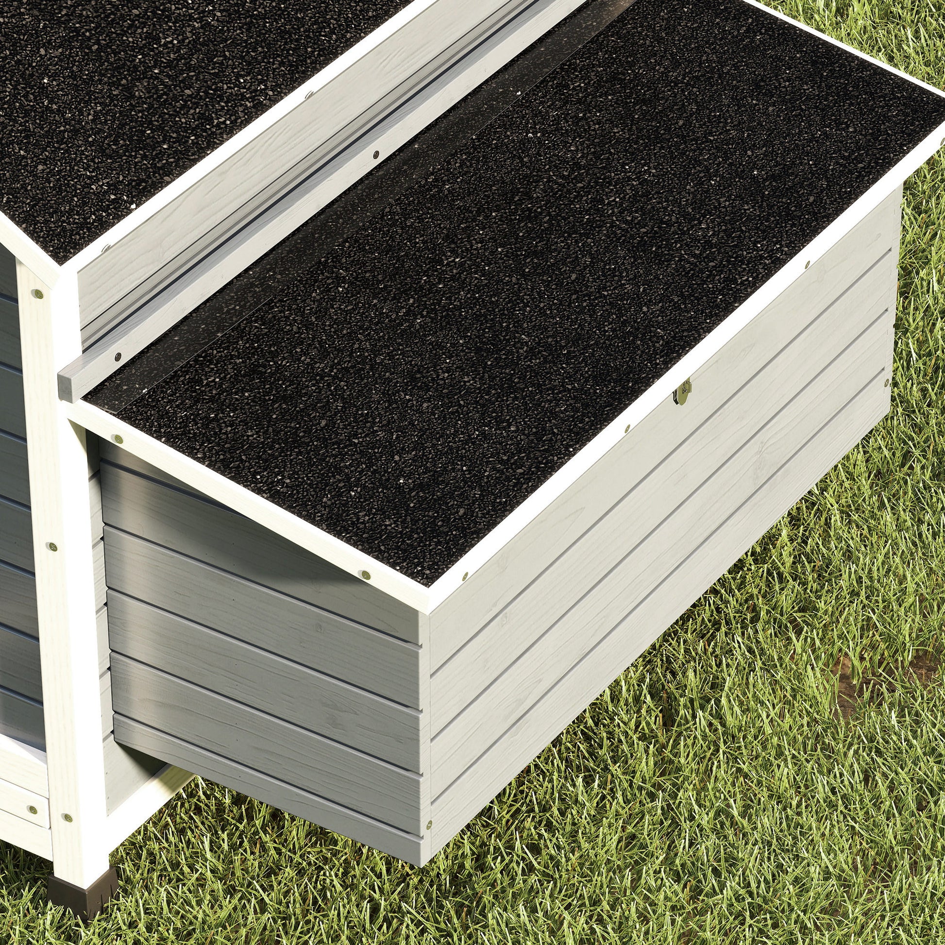 Pawhut Gallinero De Madera Para Exterior Con 2 Nidos 150x100x96,5 Cm Gris_3