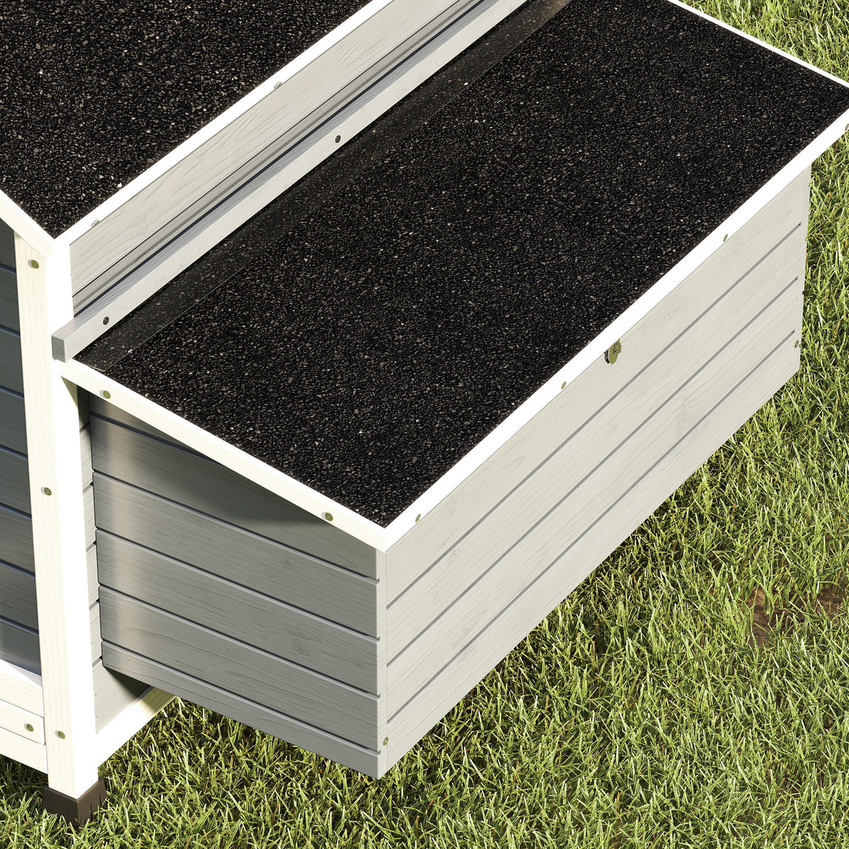 Pawhut Gallinero De Madera Para Exterior Con 2 Nidos 150x100x96,5 Cm Gris_3