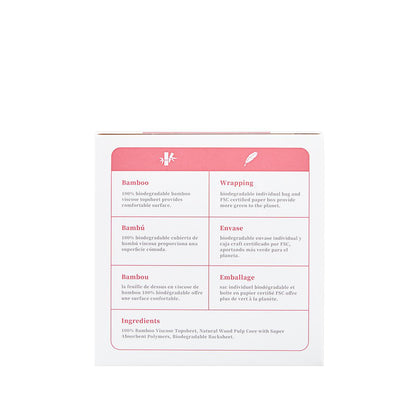 Compresa fibra de bambú biodegradable Regular Ecoboom 8 uds