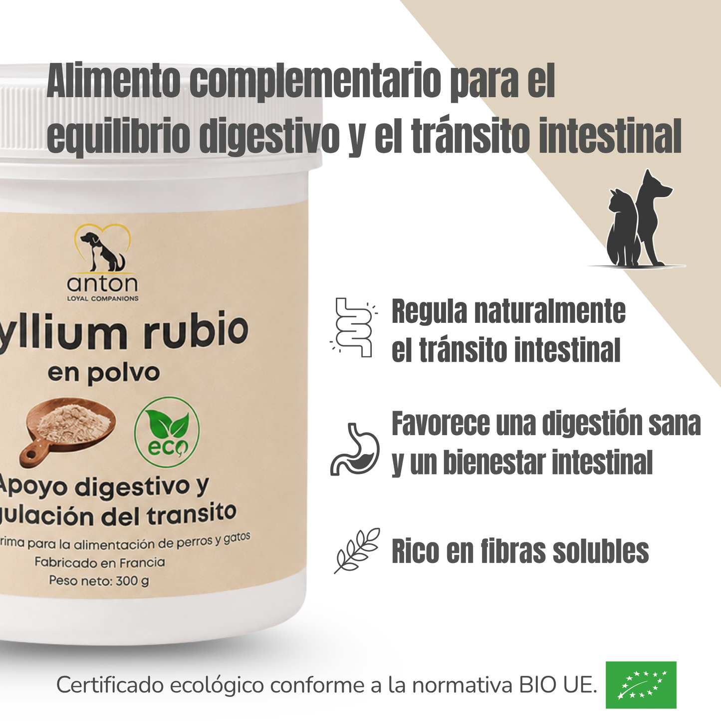 Psyllium ECO para perros y gatos – Tránsito intestinal – 300 g_2