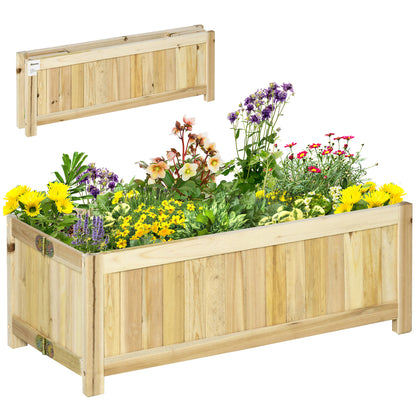 Outsunny Jardinera De Madera Plegable Con 4 Patas 70x30x25 Cm Natural_0