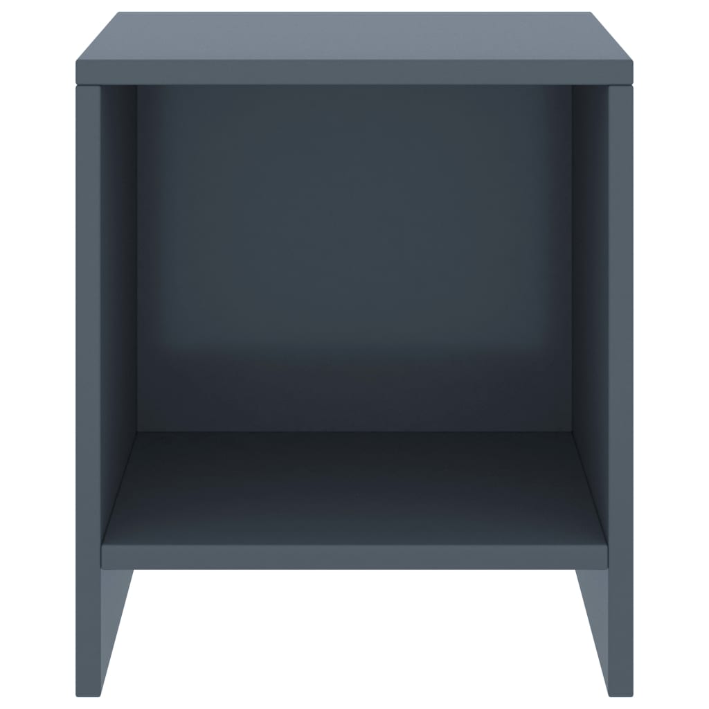 Mesita De Noche Madera Maciza De Mango Gris Claro 35x30x40 Cm_0