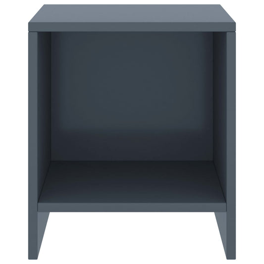 Mesita De Noche Madera Maciza De Mango Gris Claro 35x30x40 Cm_0