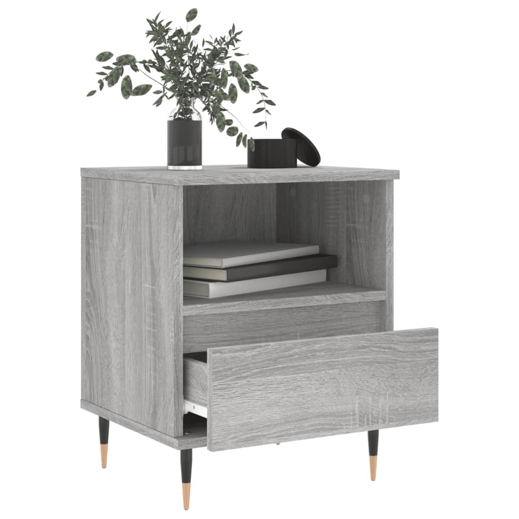 Mesita De Noche 2 Uds Madera Ingeniería Gris Sonoma 40x35x50 Cm_2