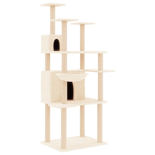 Vidaxl Rascador Para Gatos Con Postes De Sisal Crema 166 Cm_0