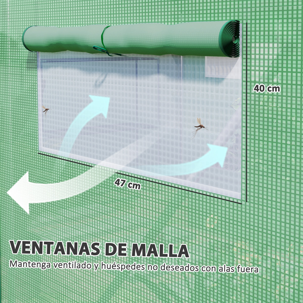 Invernadero De Túnel Outsunny Pe, Acero Galvanizado Verde 397x300x200 Cm 84h-219v01gn_4