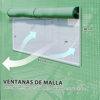 Invernadero De Túnel Outsunny Pe, Acero Galvanizado Verde 397x300x200 Cm 84h-219v01gn_4