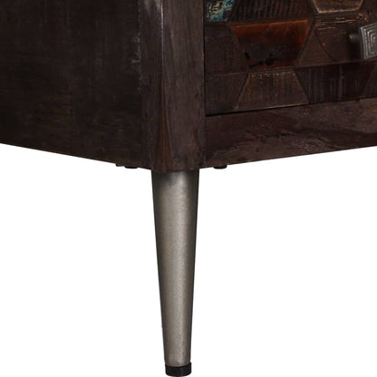 Mesa De Centro De Madera Maciza Reciclada 100x60x35 Cm_3
