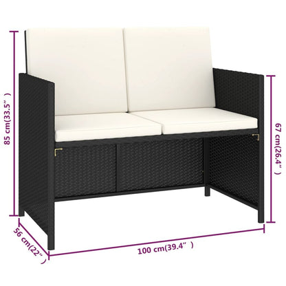 Vidaxl Set Comedor De Jardín 6 Piezas Y Cojines Ratán Sintético Negro_2