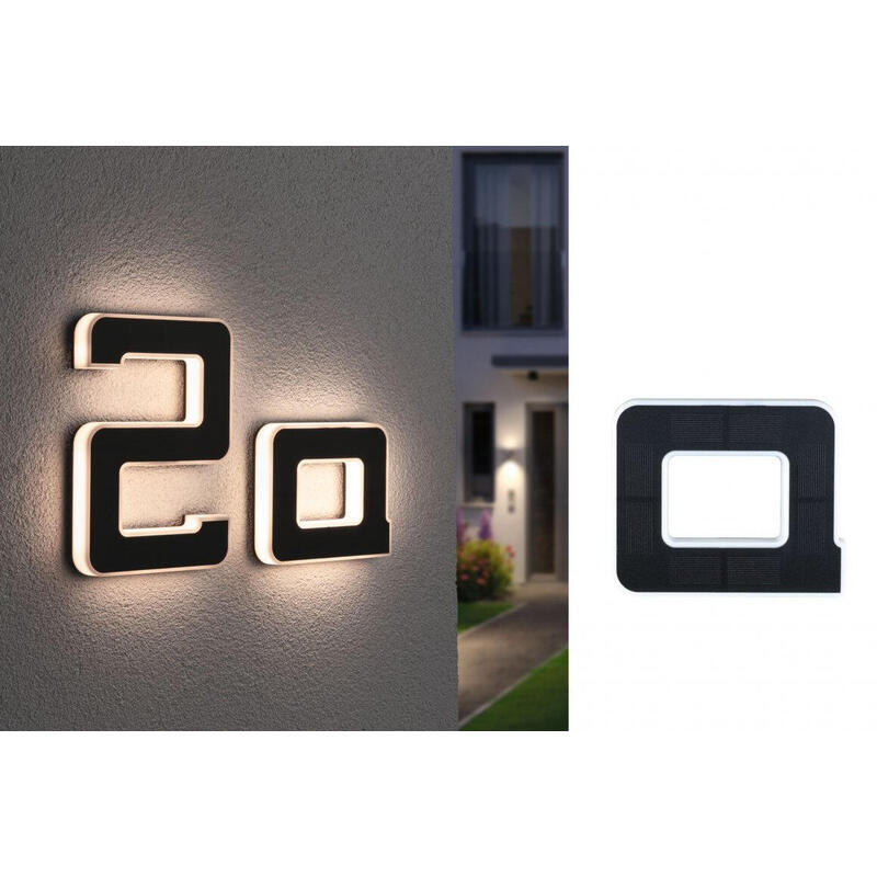 Luz Solar De Fachada Led Casa Numero A 3000k Ip44 Batería Reemplazable / Negro_0
