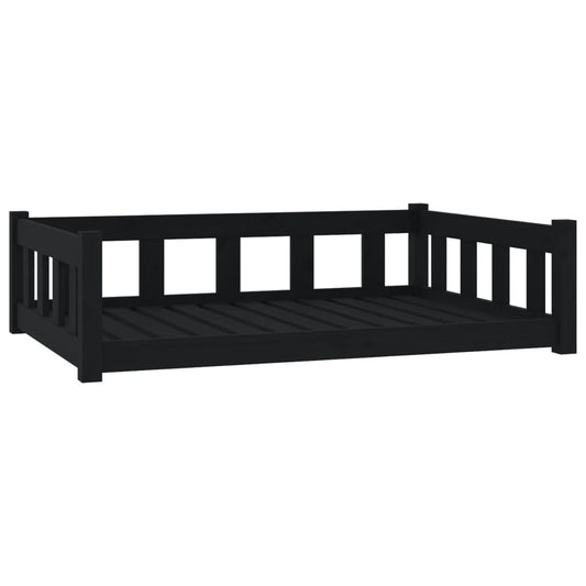 Vidaxl Cama Para Perros Madera Maciza De Pino Negro 105,5x75,5x28 Cm_0