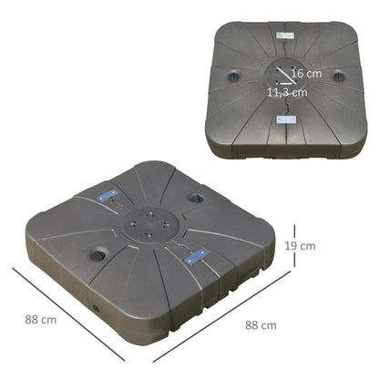 Outsunny Base Para Sombrilla Rellenable De Arena Y Agua Con 4 Ruedas Exteriores_2