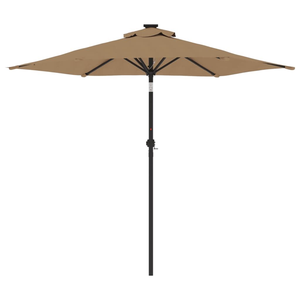 Vidaxl Sombrilla De Jardín Con Poste De Acero Taupe 225x225x212 Cm_3
