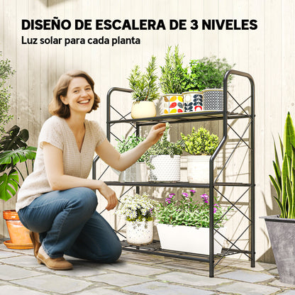Outsunny Soporte Para Plantas De 3 Niveles Para Interior Y Exterior_3