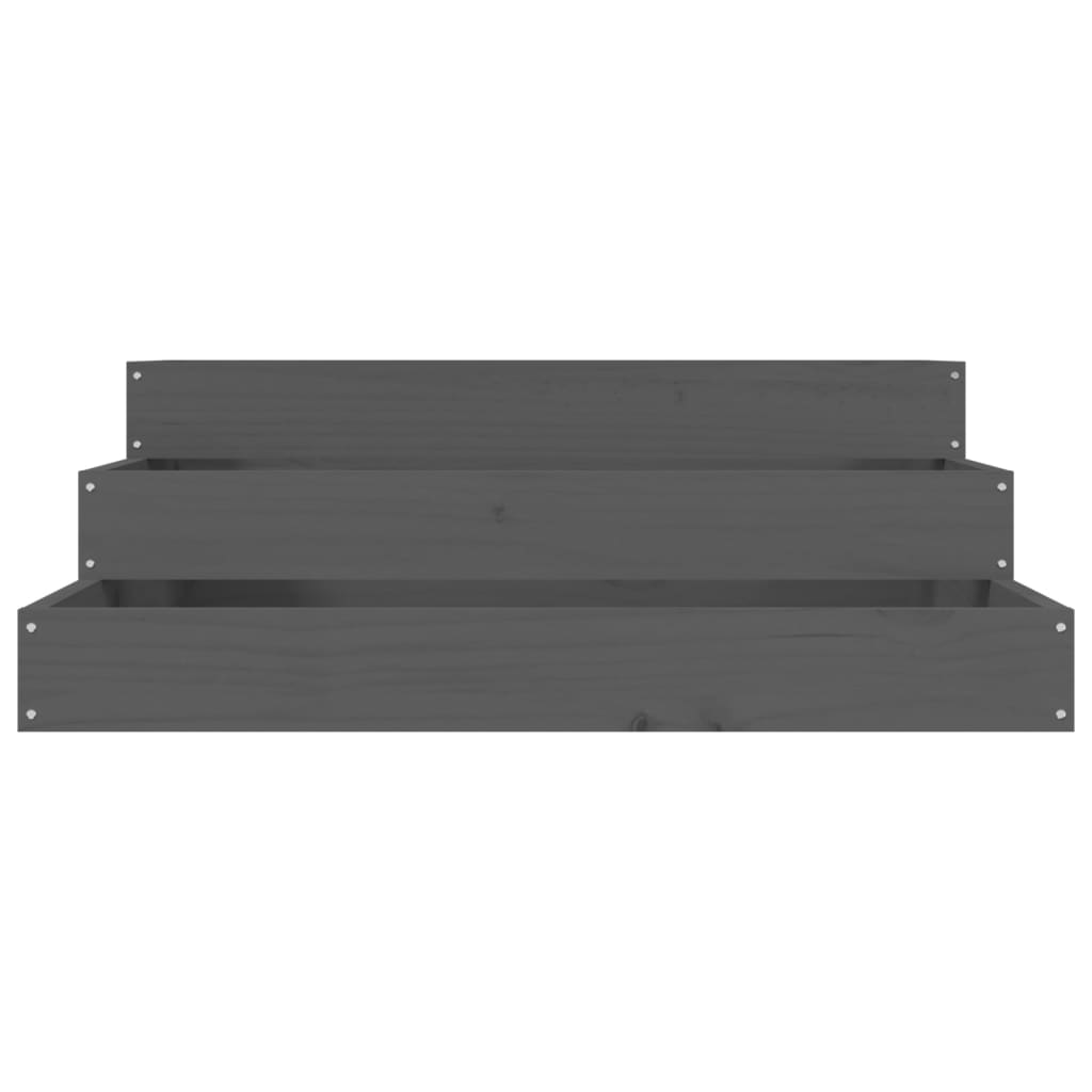 Jardinera De Madera Maciza De Pino Gris 78x78x27 Cm_3