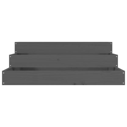 Jardinera De Madera Maciza De Pino Gris 78x78x27 Cm_3