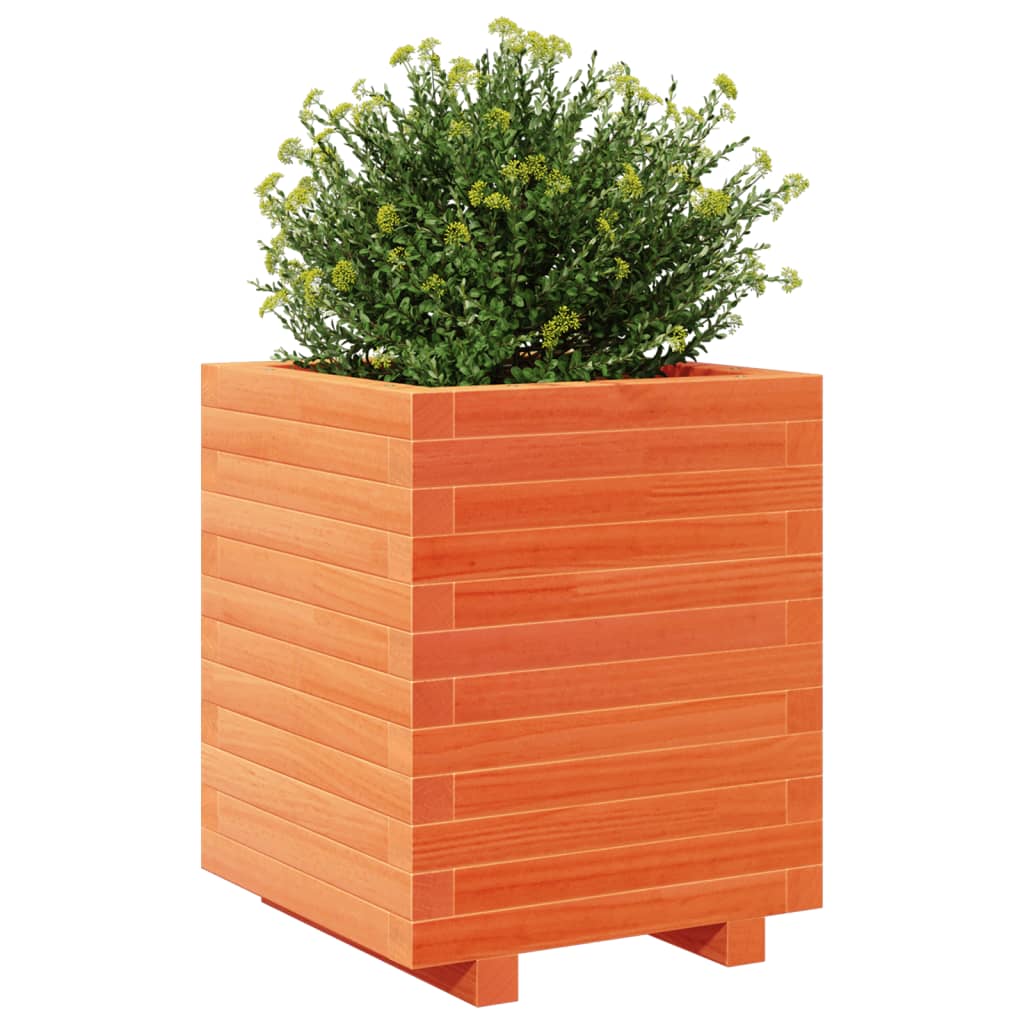 Jardinera Madera Maciza De Pino Marrón Cera 40x40x49,5 Cm_3