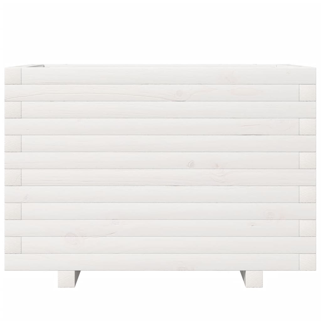 Jardinera Madera Maciza De Pino Blanco 70x40x49,5 Cm_4