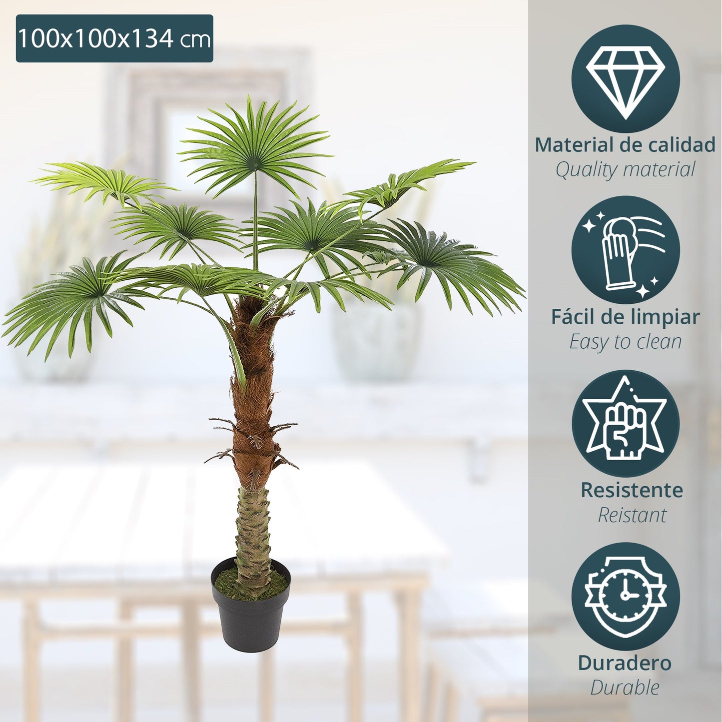 Planta Decorativa Tronco De Palmera_1