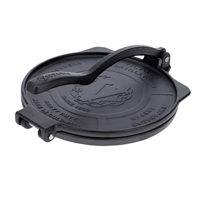 Victoria Prensa Tortillera Para Tortillas Mexicanas Hierro Fundido Hd Curado 25cm, Pataconera Colombiana, 39318, Negro_0
