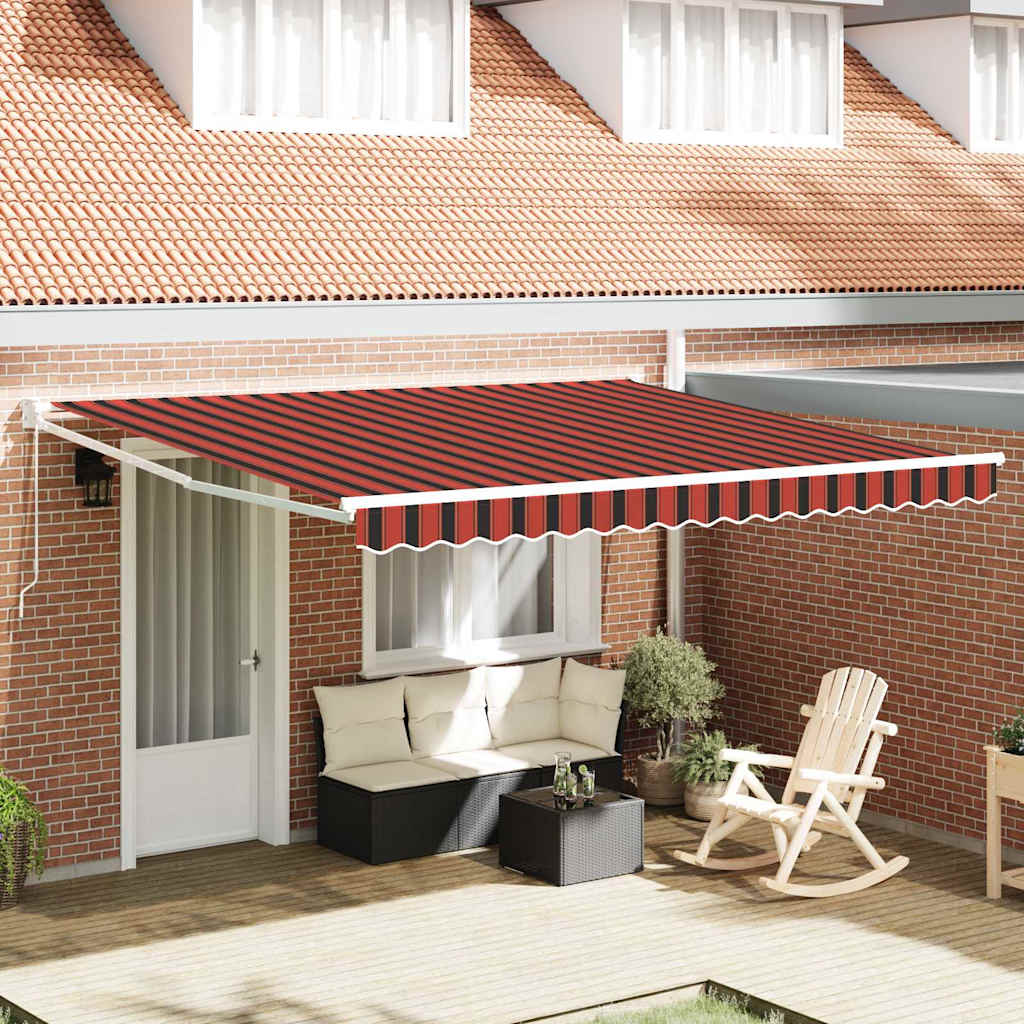 Toldo Retráctil Naranja Y Marrón 400 X 300 Cm_1