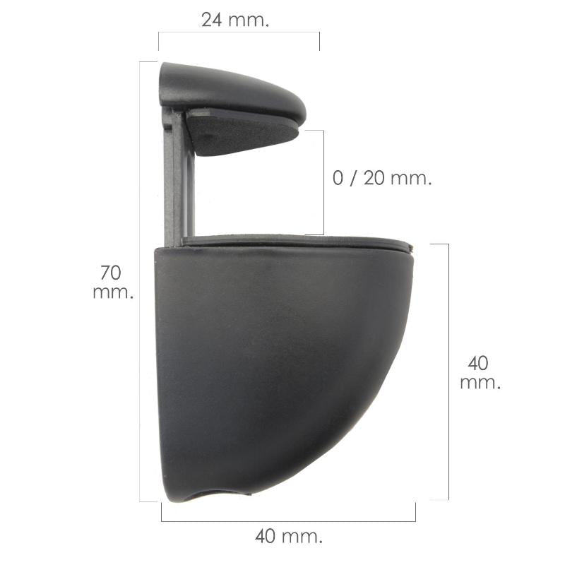 Soporte Pelicano Regulable Para Estante 1 / 20 Mm. Negro (1 Pieza)_1