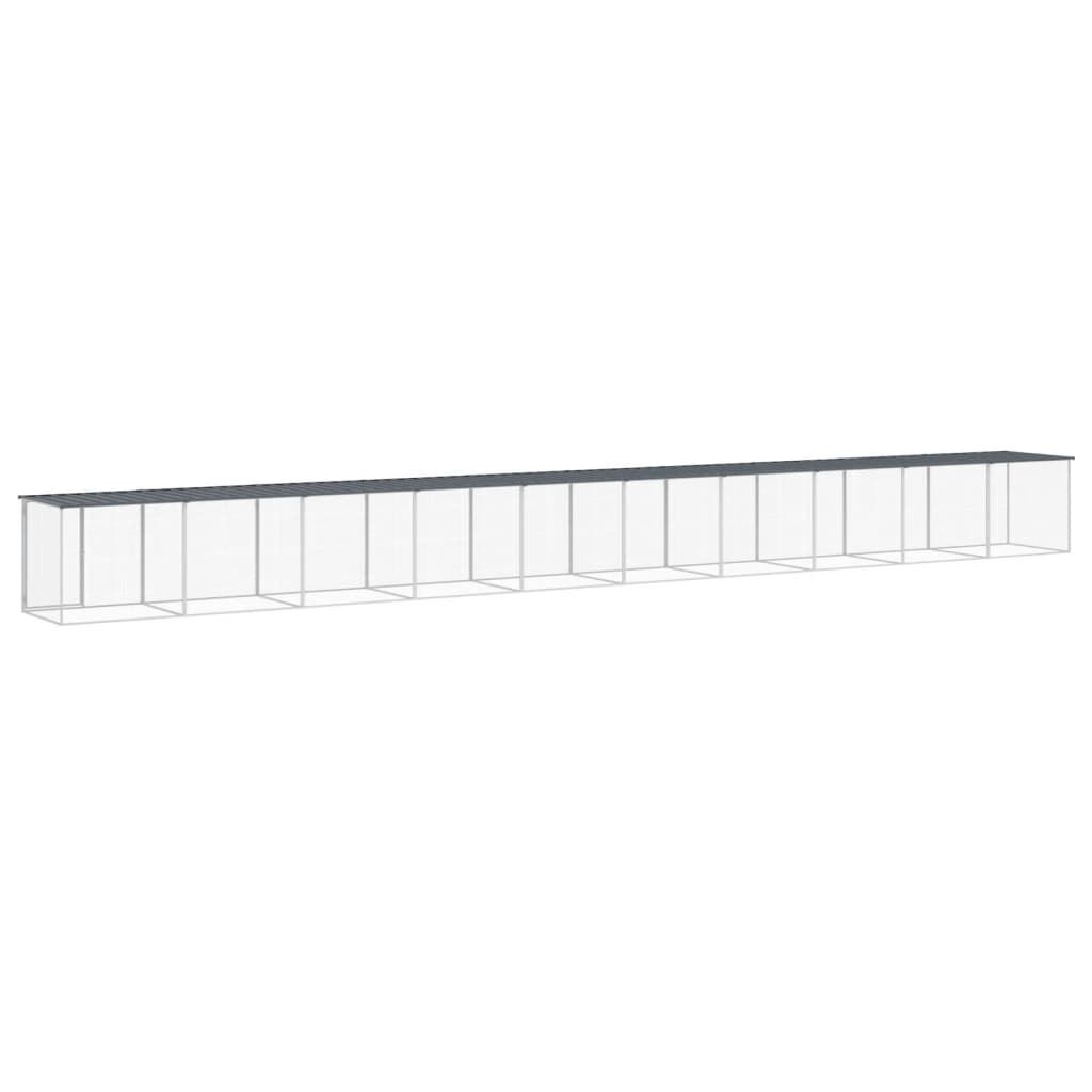 Vidaxl Gallinero Con Techo Acero Galvanizado Antracita 1003x98x90 Cm_4