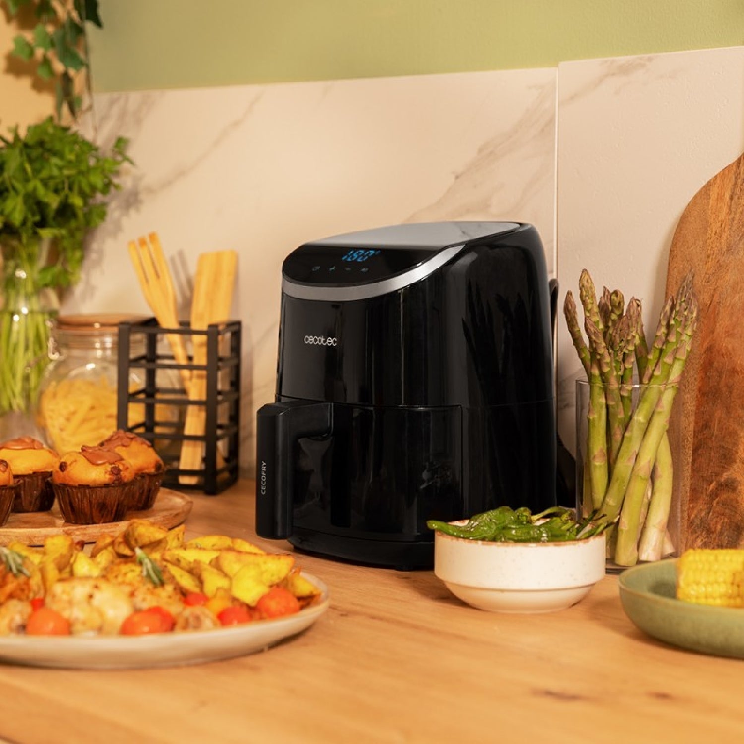 Freidora Sin Aceite De 2 L De Aire Caliente Cecofry Compact 2000 Touch. 900 W, Dietética Y Compacta, Control Táctil, Tecnología Perfectcook, Termost_3